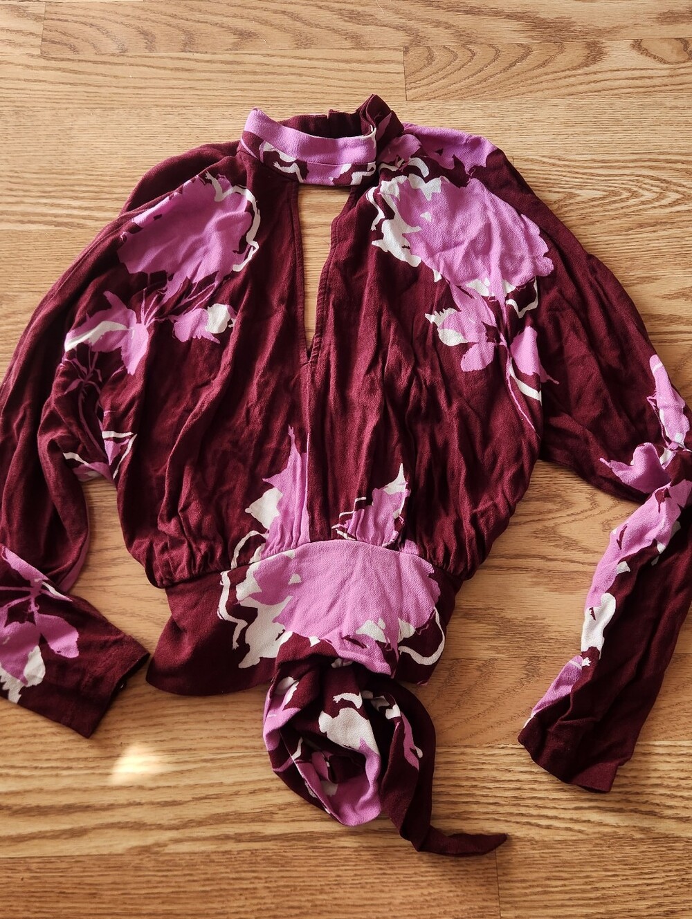 EUC Free People Crop Top In Burgundy In Purple, Size M
